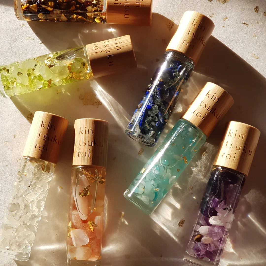 Natural Healing Gemstones Essential Oil Bottles 10ml oil crystal roller bottle