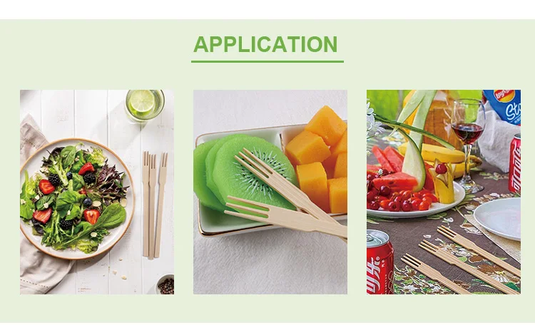 Wholesale 100% Biodegradable Bamboo Fruit Fork Disposable Forks
