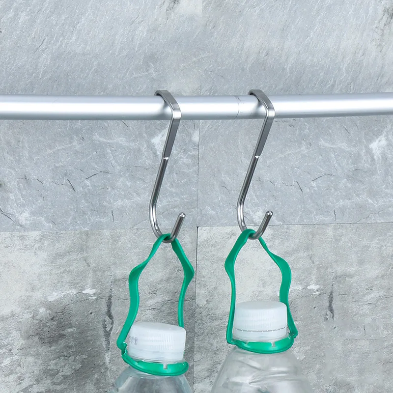 Large 304 stainless steel double S hanger kitchen cabinet hanger simple door back coat rack