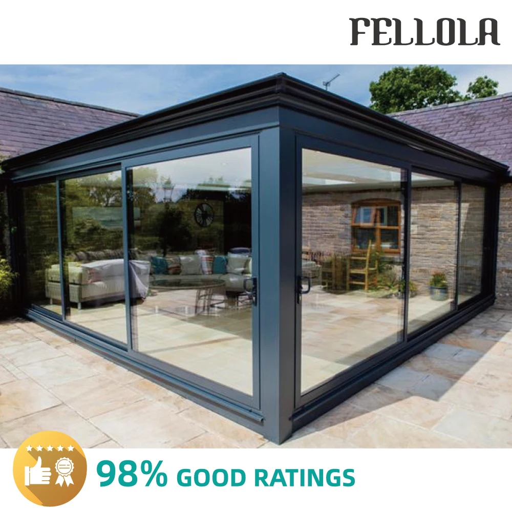 Изогнутые свободный стоящий 4 сезона тепловой сборные алюминиевая рамка сборные плоское стекло солярии