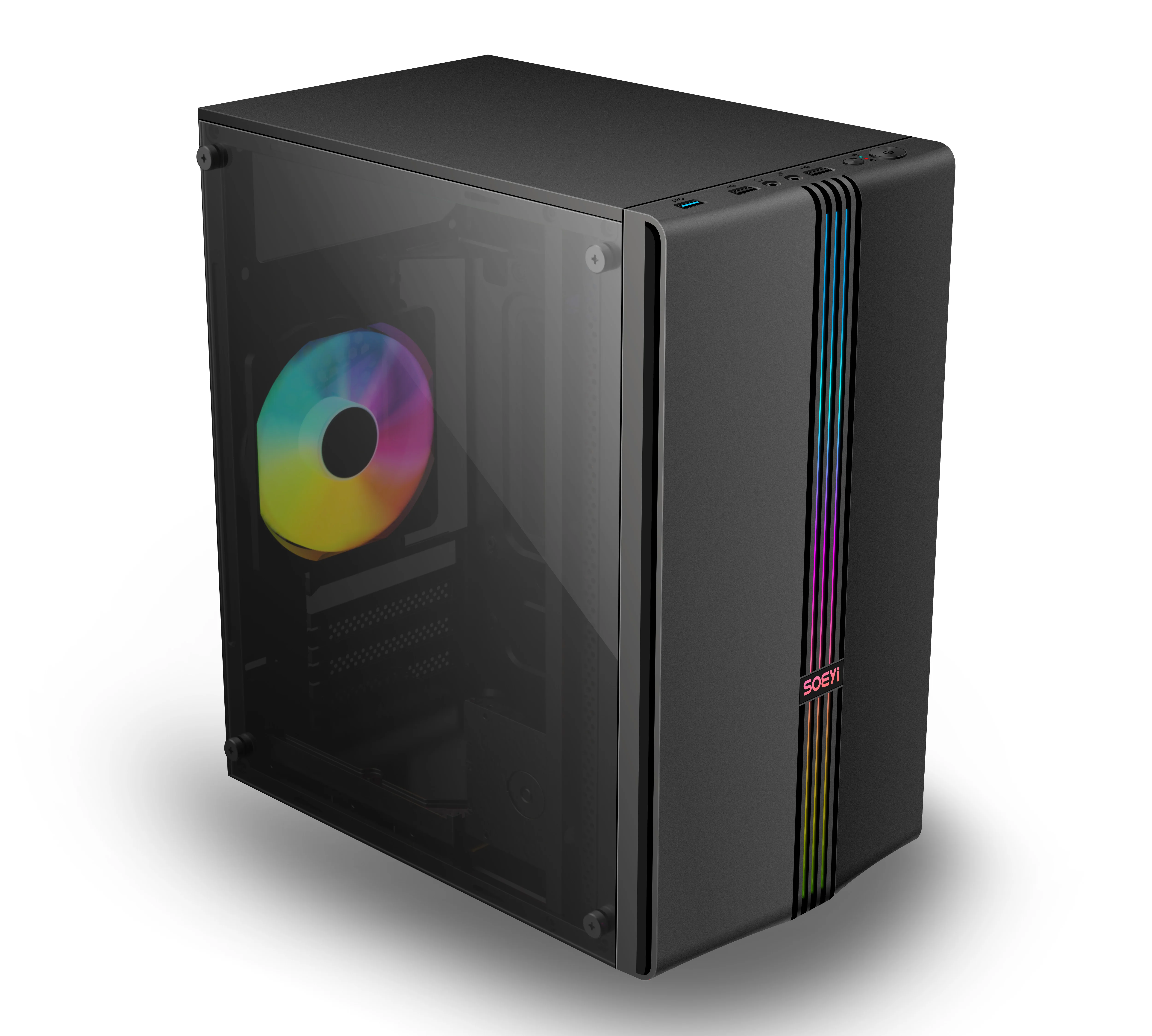 Micro ATX Case  Tempered Glass Side Panel Gaming Computer Cases &amp Towers