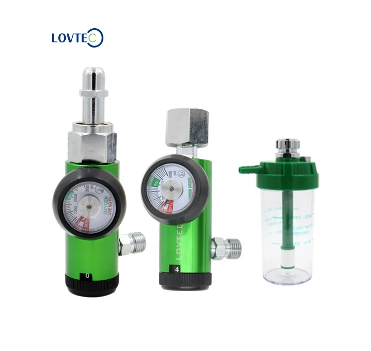 Lovtec cga540 G5/8female medical oxygen regulator with humidifier bottle flow meter