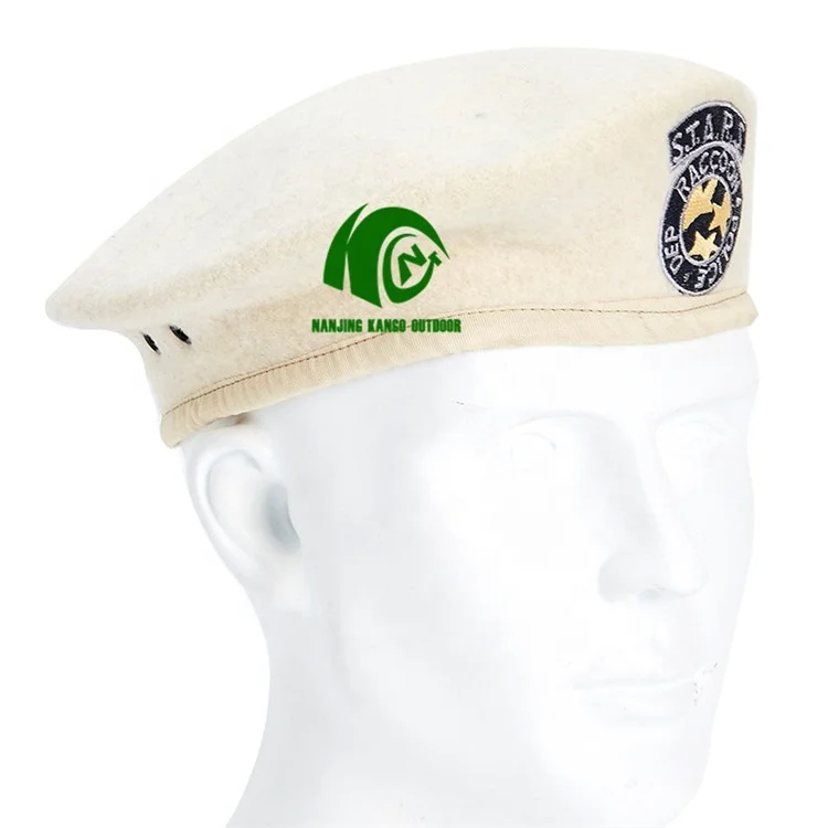 KANGO Factory make French beret hat customized beret wool hat embroidery Vintage breathable leather beret men