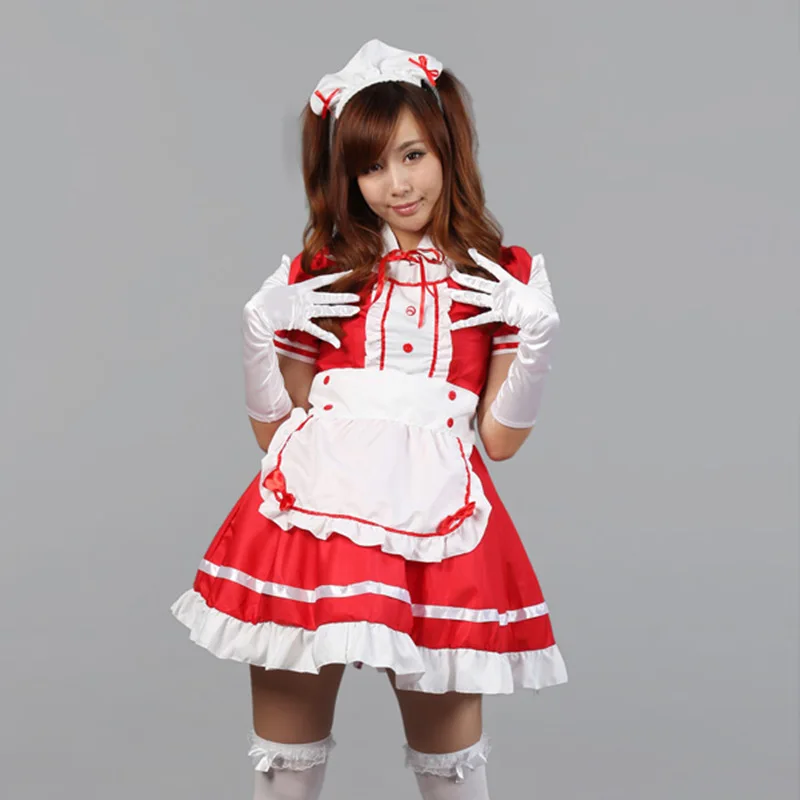 Sweet Lolita Dress French Maid Waiter Costume Women Sexy Mini Pinafore Cute Ouji Outfit Halloween Cosplay For Girls