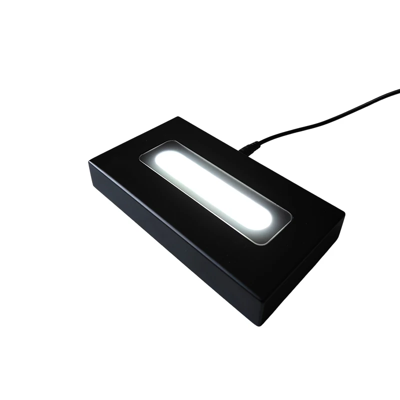 Decorative Large Rectangle Matt black wood ultra bright led Lights landscape crystal display Base