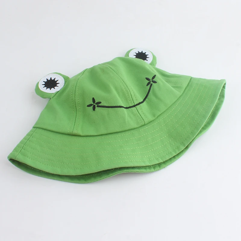 Parent-Kid Cartoon Frog Bucket Hat Panama Fishing Cap Cute Froggy Hat Homme Femme Bob Chapeau Outdoor Sun Fisherman Hat