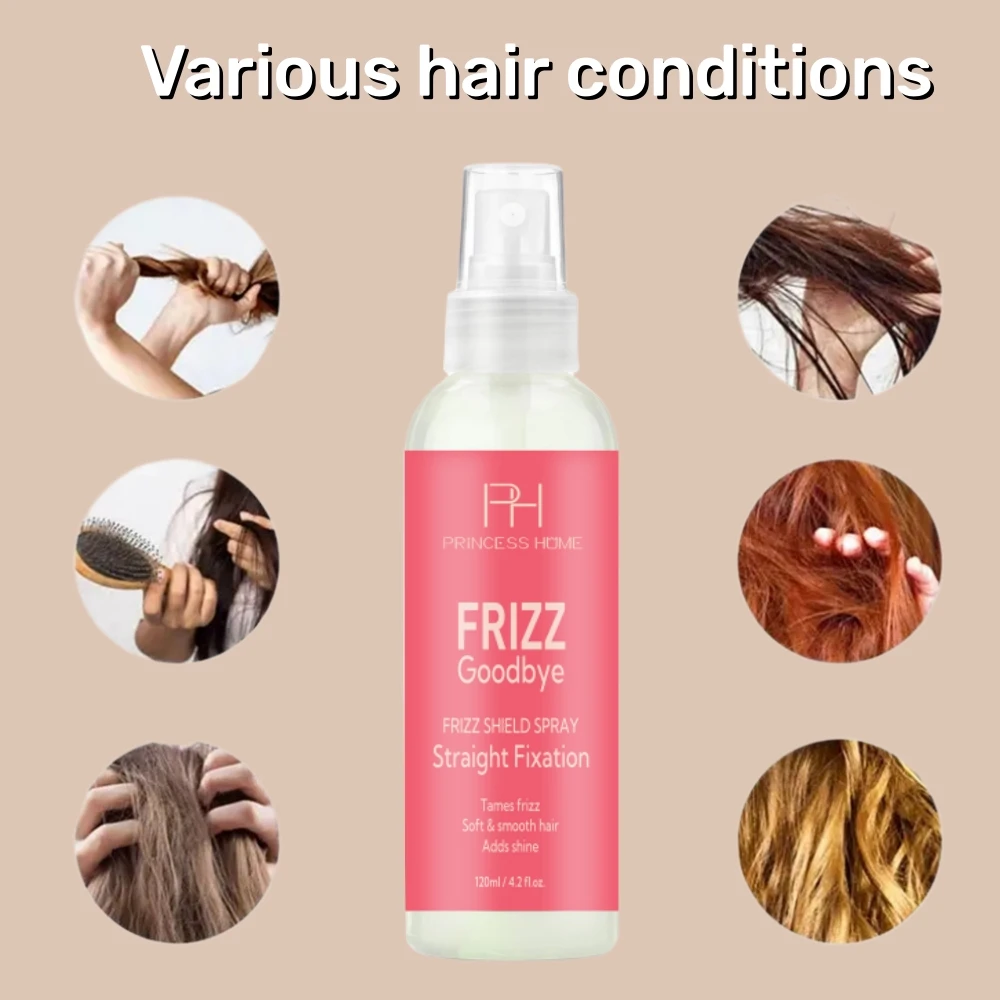 Custom Logo Anti-Frizz Finishing Spray Keratin Smooth Anti Humidity Spray  for a Flexible Hold Weightless 4oz.