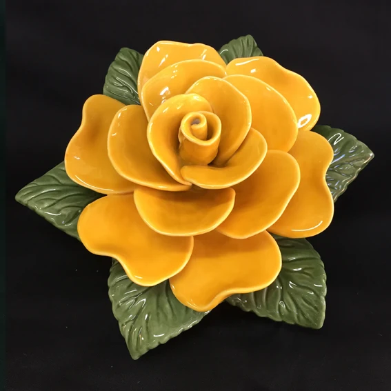 Custom wholesale love memorial grave decoration porcelain ceramic flowers for headstones