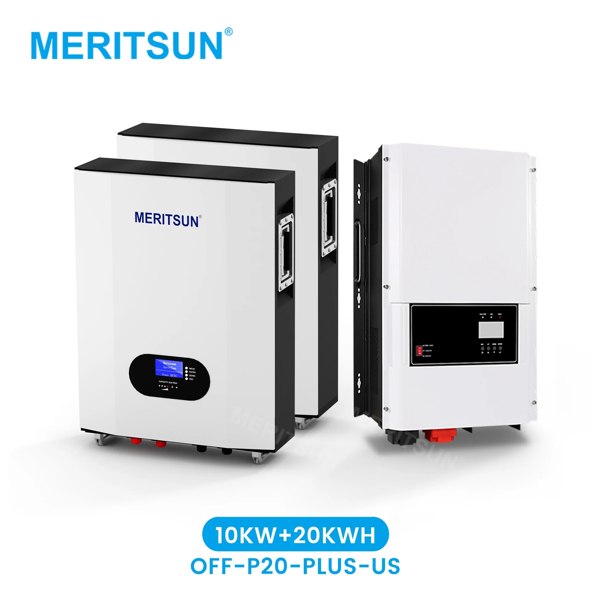 2021 Popular Green Energy MeritSun Wall mounted Battery Hybrid Off-grid Solar System 10kw 20kwh for Home