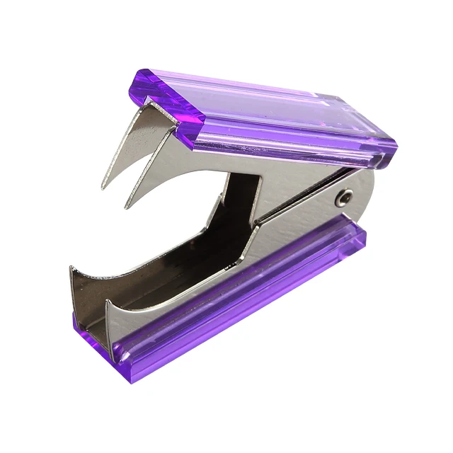 Luxury Purple Acrylic Gold Staples Remover for School Supplies Desktop Accessories