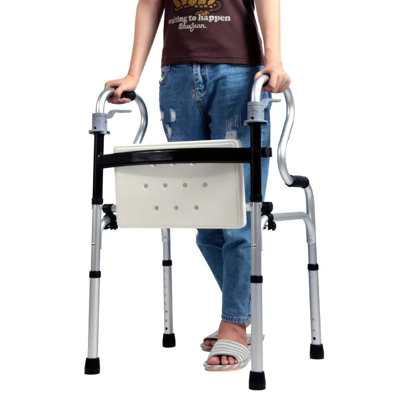 Folding Adjustable Disabled Old People Standing Frame Walker Aid  Elderly Walker