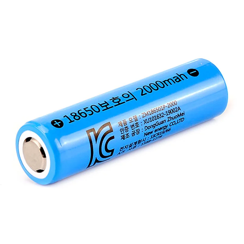 KC 18650 cells lithium battery pack PCB 3.7V 2000mah rechargeable battery Korea Flat cell lithium ion batteries
