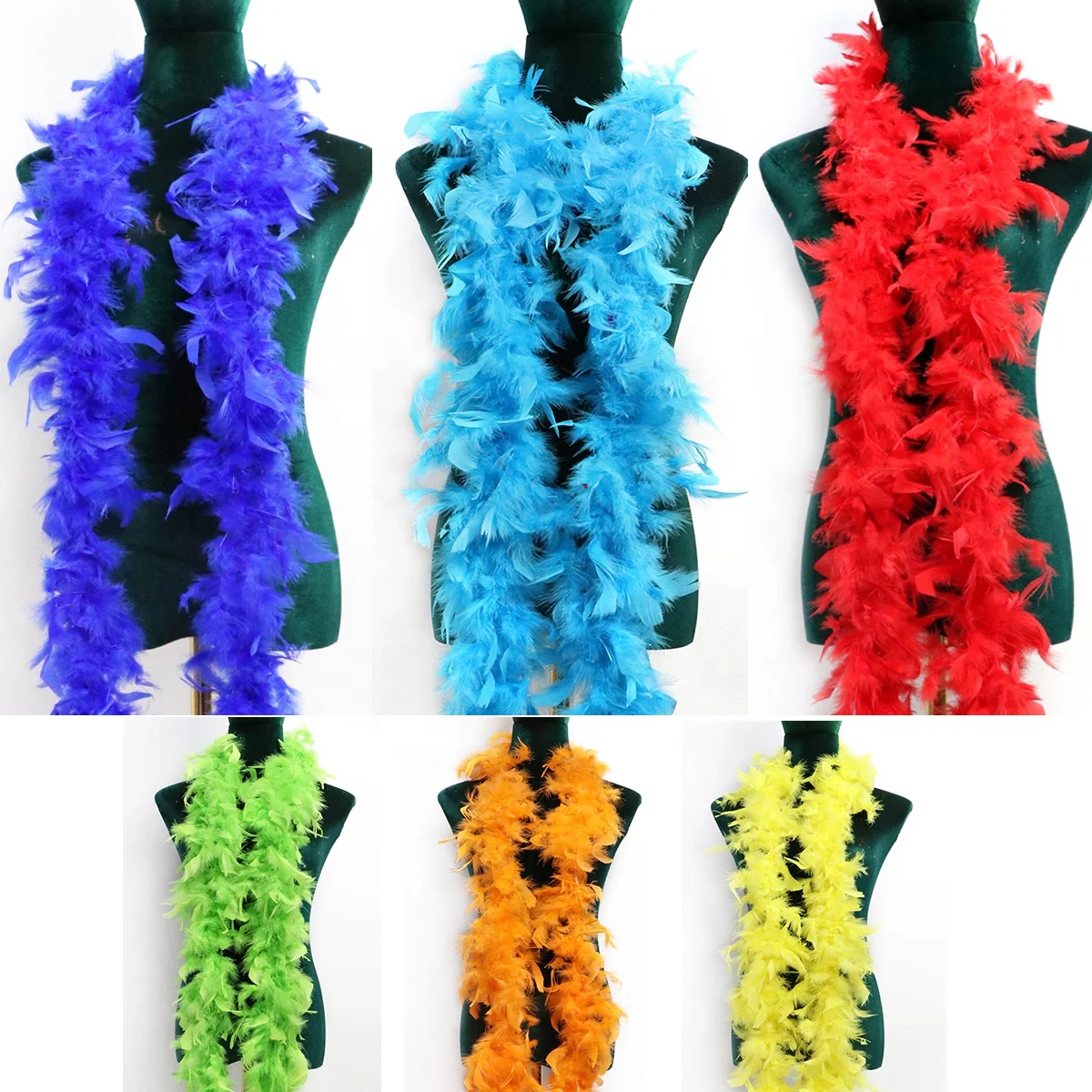 38-40g Decorative Turkey Coral Feather Boa handmade feather boa for Halloween Party