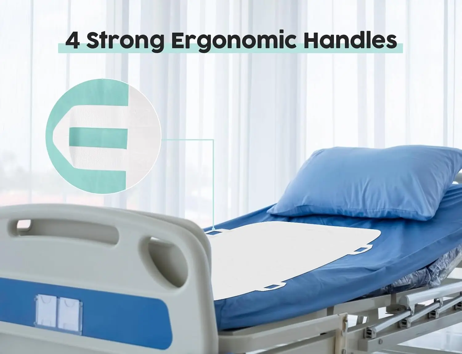 Leak Proof Washable Reusable Waterproof Bed Pads with 4 Convenient Handles Bed Pads for Incontinence