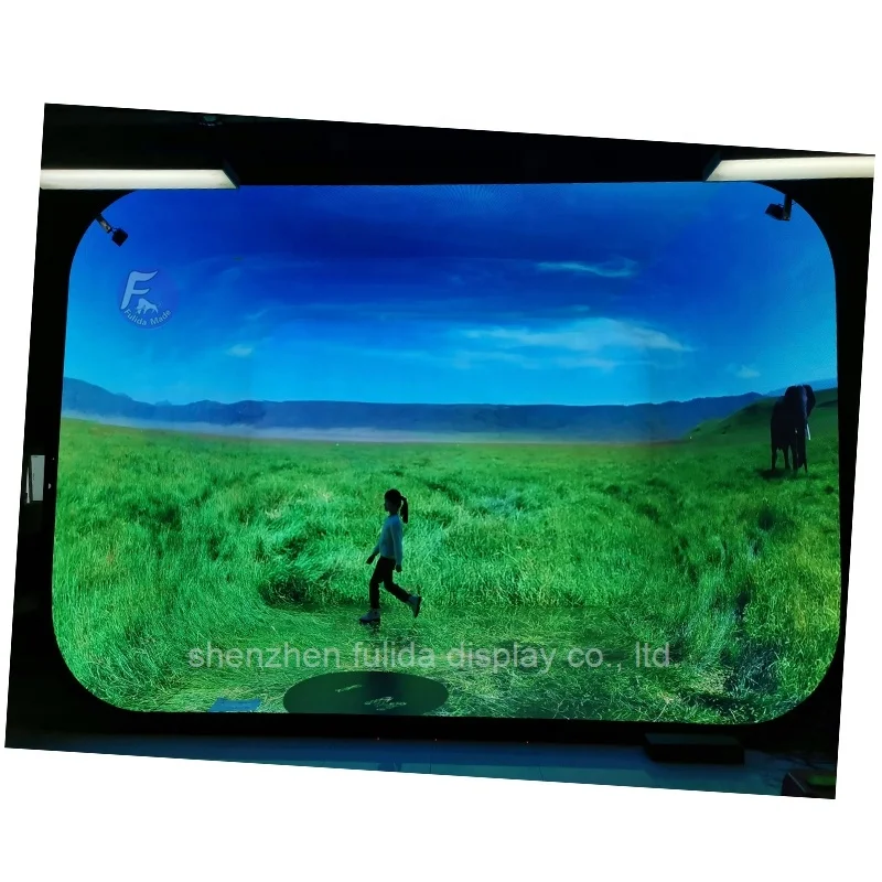 4D video wall virtual Digital Signage immersive experience LED display led screen flexible P0.9 P1 P1.2 P1.5 P1.8 popular 2025