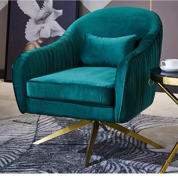 Italian Velvet Arm Upholstered Armchair Living Room Lounge Chair (1600051531556)