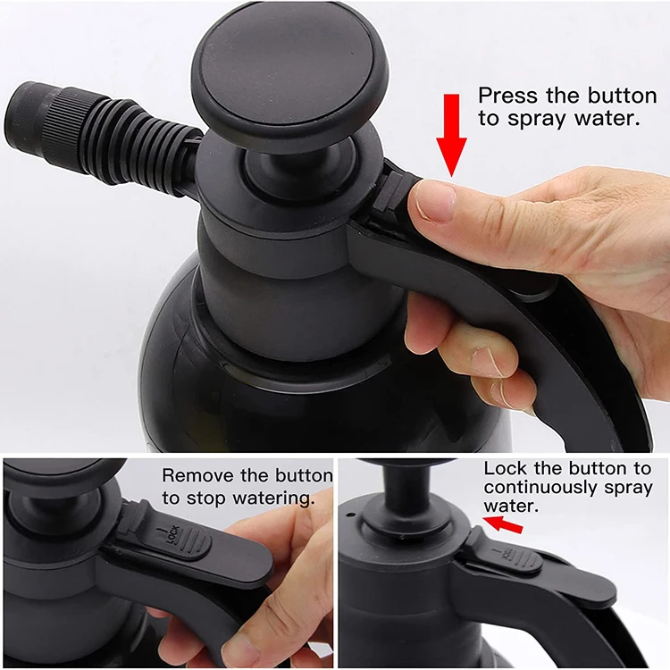 Durable 2L Garden Hand-held Pressure Sprayer Bottle with Adjustable Nozzle and Safety Valve