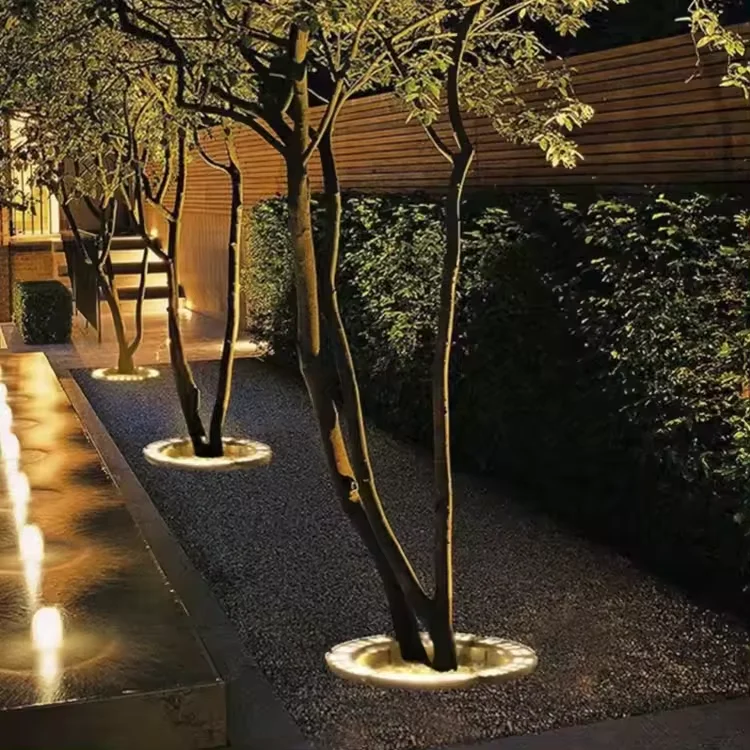 Ip65 Outdoor Landscape Spotlight 15w Black Led Solar Hug Tree Light Solar Hold Column Lamp Ring Garden Led Spot Light