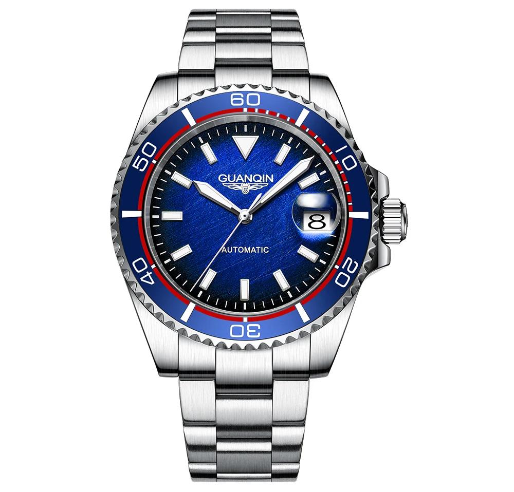 GUANQIN 2022 Custom Logo Automatic 316l Stainless Steel Case Bezel Mechanical Hand Watch