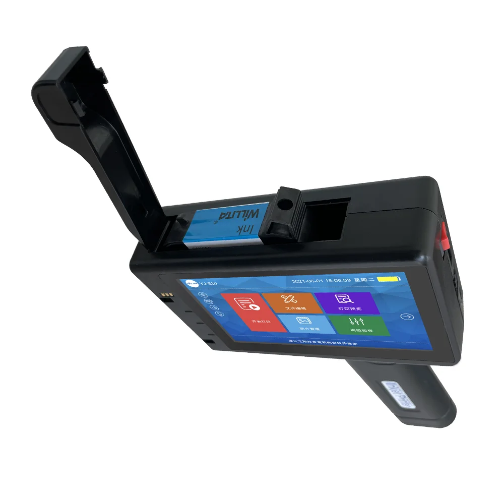 25.4mm Handheld Inkjet Printer 4.3 Inch Touch Screen Quick-Drying Ink Cartridge Inkjet Coding Portable Handheld Printer