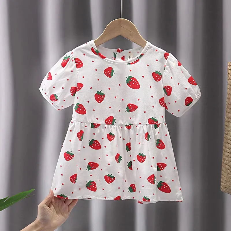 Two Piece Set Red Pink Infant Bubble Sleeves Baby Girls Dresses With Shoulder Bag Birthday Dress For 1 Year Baby Girl