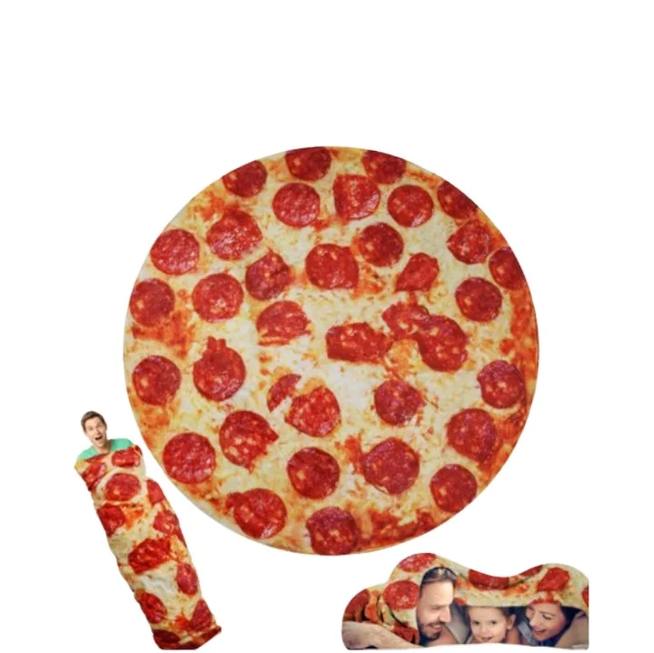 High hopeNew Amazon Flannel Fleece Pizza Blanket Collection Throw Fabric Human Tortilla Burrito Food Blankets