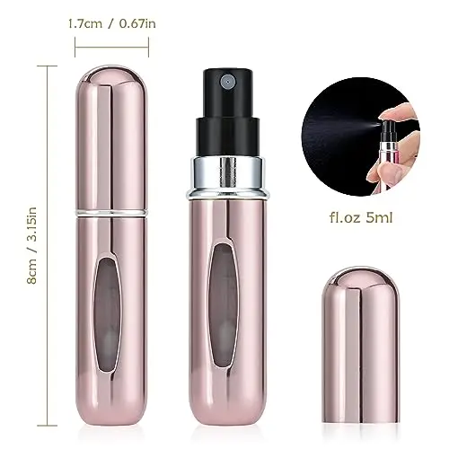 OEM/ODM Luxury 5ml Aluminum Perfume Atomizer Reusable Travel Mini Portable Size Refillable Bottle with Spray