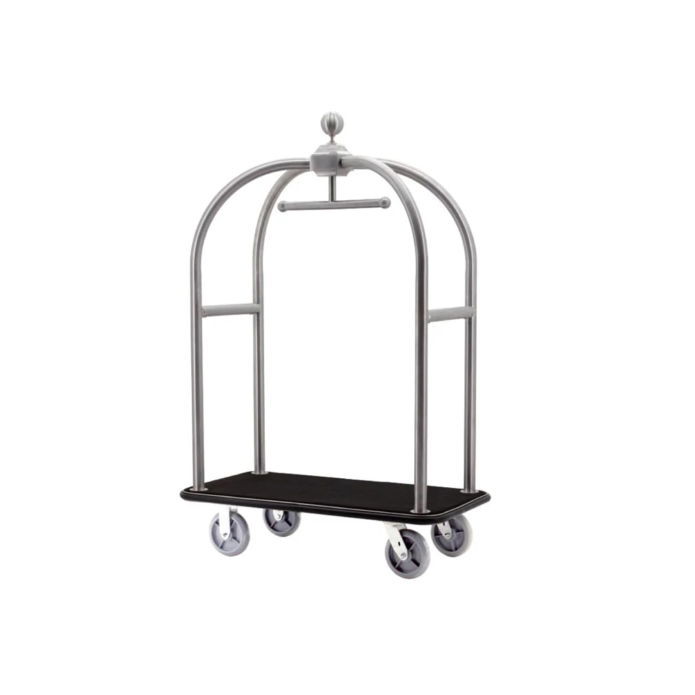 Hotel Lobby Service A-shaped Luggage Trolley Stainless Steel Pipe Baggage Cart OEM Custom Manufacturer Wholesale