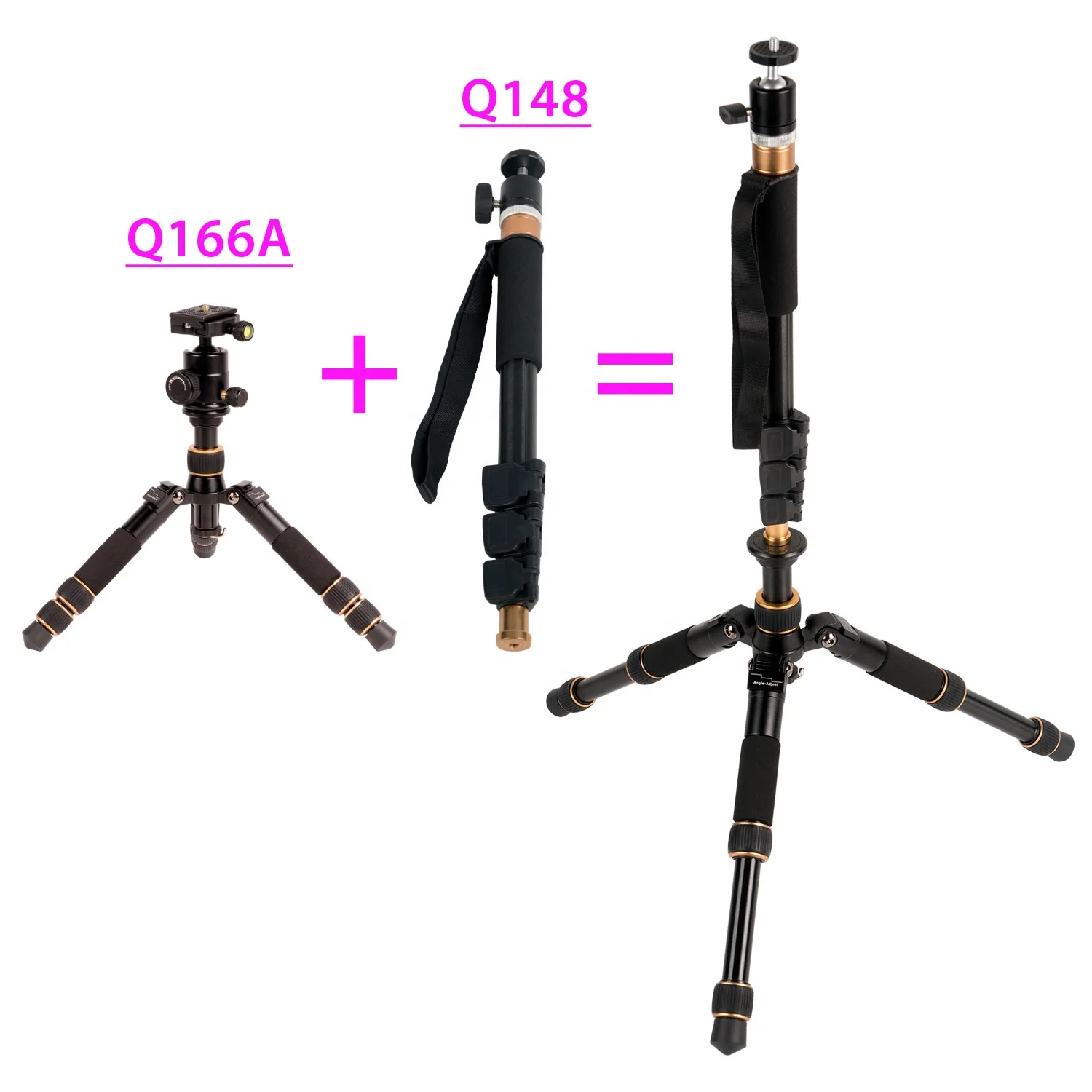 CAME-TV Portable Mini Aluminum Tripod with Ball Head 7.8 Inches for shooting from a tabletop or on the ground