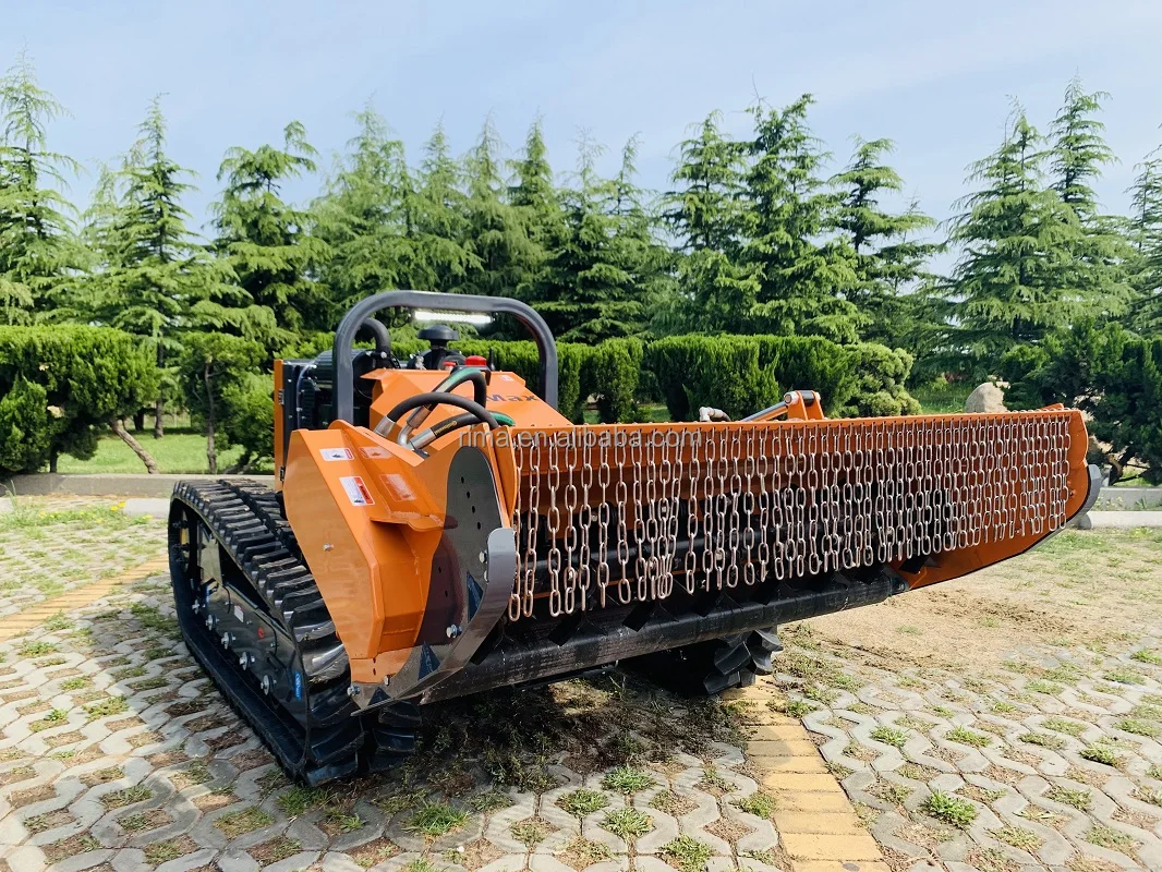 RIMA Remote Control Grass Cutter Rubber Tracks Loader with Robot Lawn Mower Robomaster40 Forestry Mulcher Lawnmower