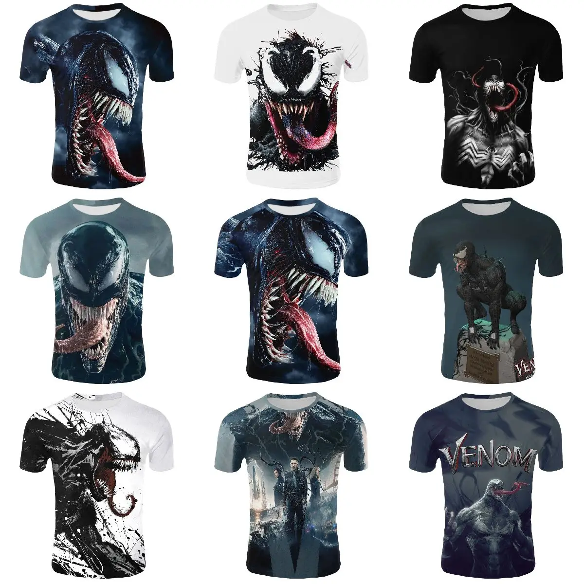 2021 hot Movie venom sports T-shirt ornaments dolls office car Custom Leisure sports 3D printing T-shirt ornaments