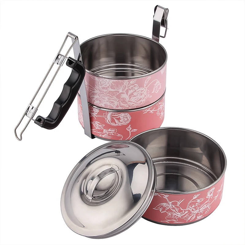 Multi Layers Tiffin Carrier Lunch Box Food Container Stainless Steel Insulated Food Carrier steel food container