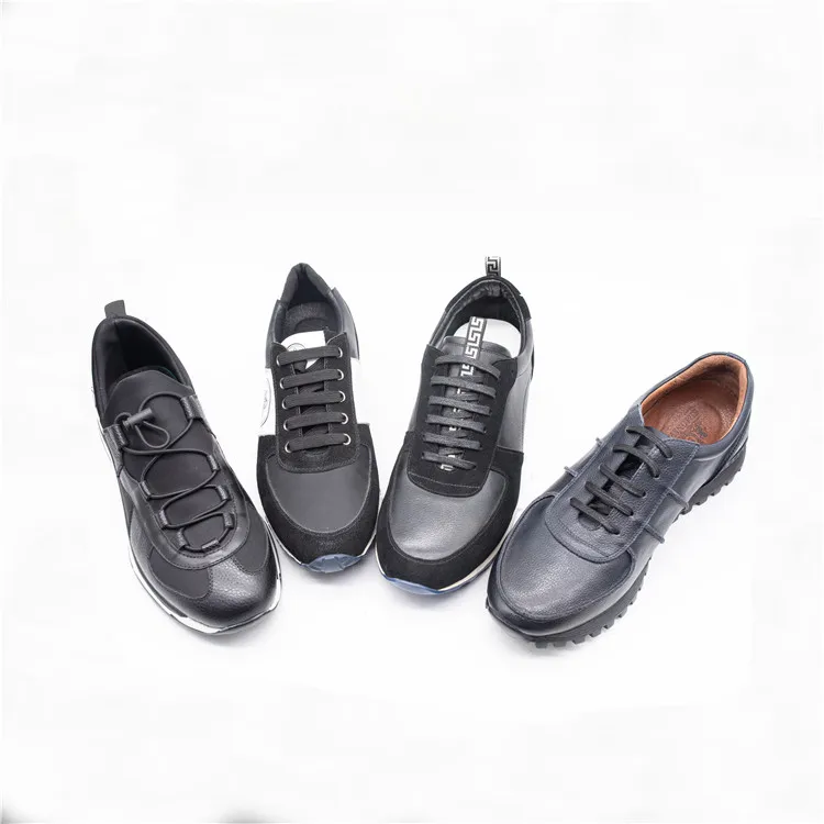 Wholesale Customized Sports Shoes Soft Genuine Leather Lace Up Sneakers Rubber Anti Slip Mens Hardwear Sneaker Shoes