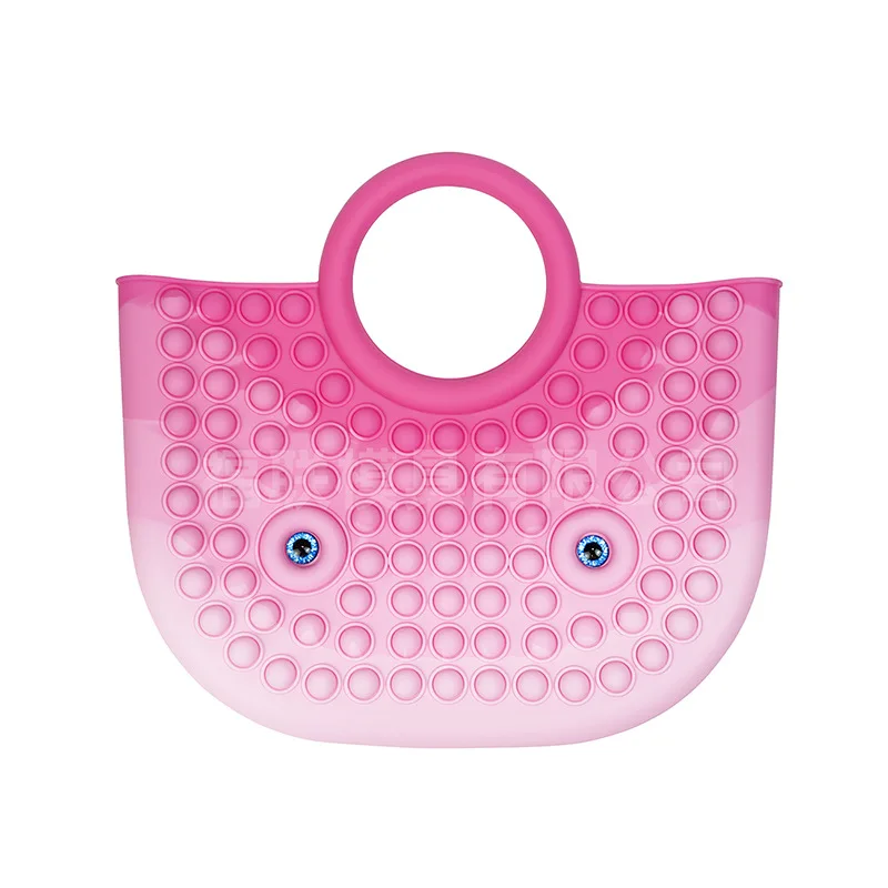 New Popular Tik tok Novelty Big Large silicone guitar pop bag push bubbles pop fidget toys shoulder bag with strap for children