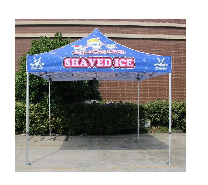 Manufacturer Price 50mm heavy duty Canopy Tent 10x10 600D Polyester Waterproof fire Retardent Heat Transfer Printing Pop Up Tent