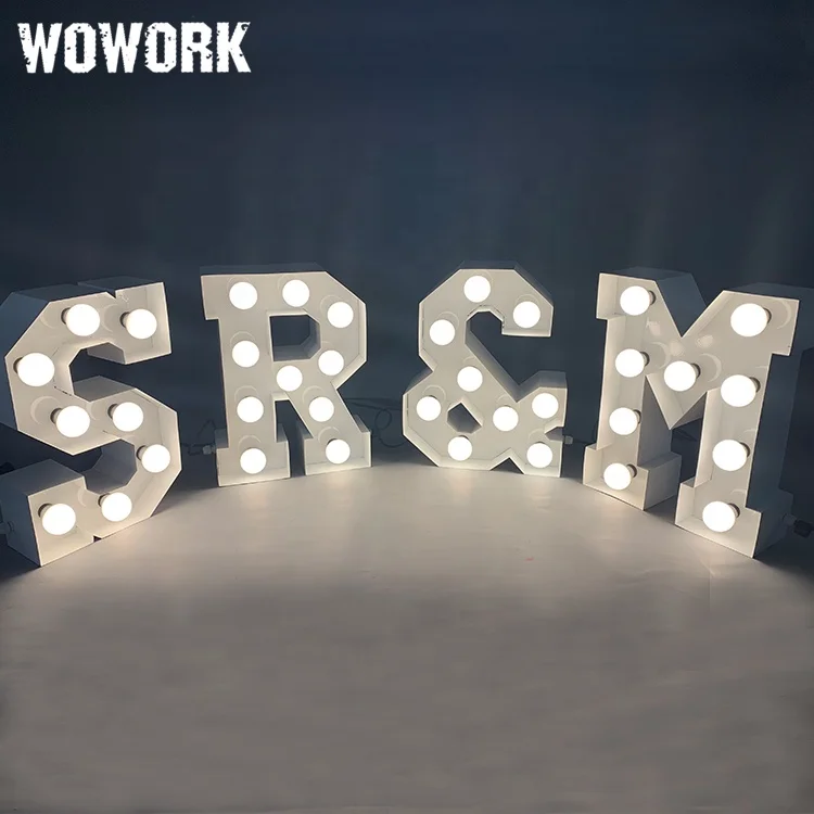 2024 WOWORK amusement electronic colorful letters LED carnival decor light up marquee sign for shop decor