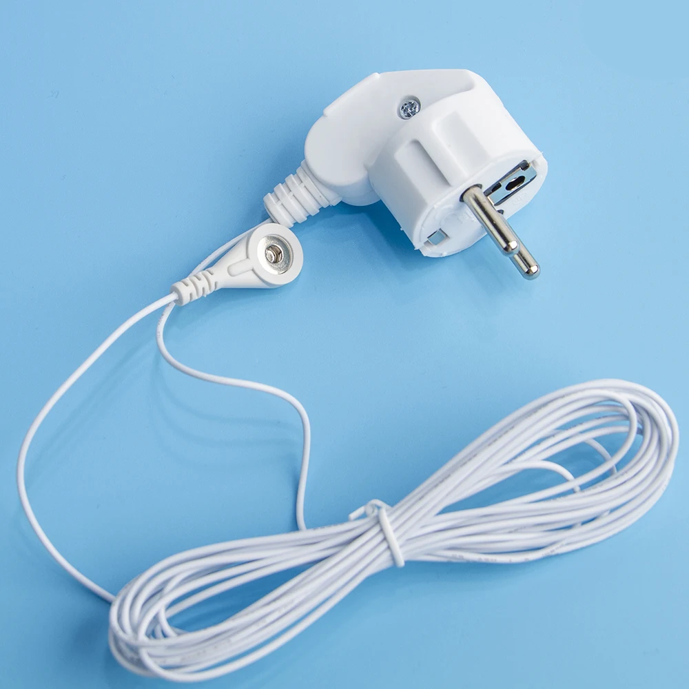 Best Conductive PU Esd grounding cord with USA/EU  plug portable connect with earthing cord for silver bed sheet