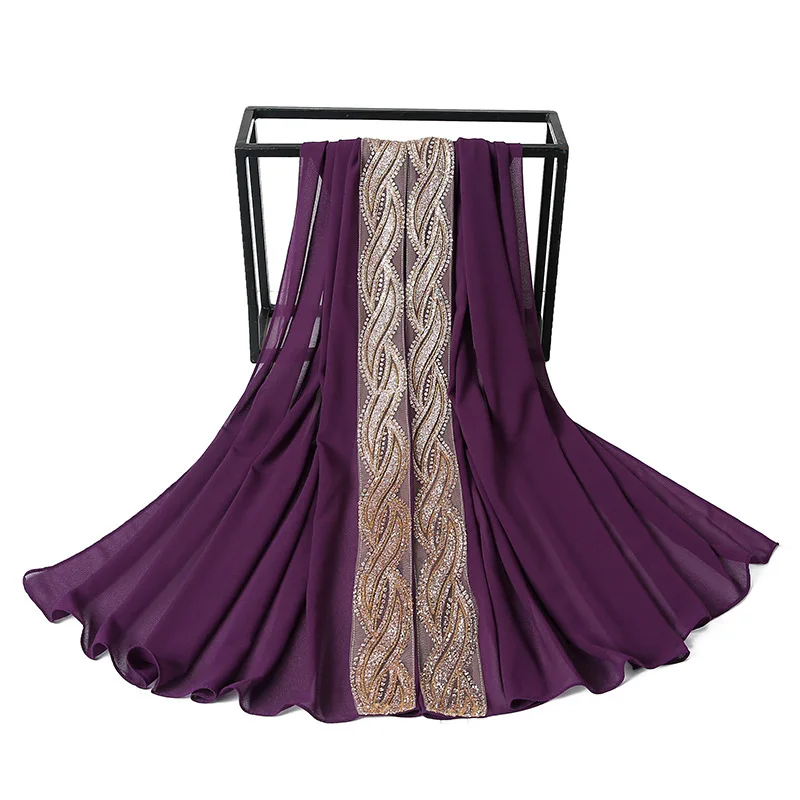 Новинка 2021, шифоновый шарф с жемчужным принтом на заказ, оптовая продажа, модный качественный шарф, Лидер продаж