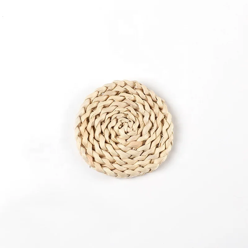 Wholesale handmade corn husk woven round rattan placemats woven placemats