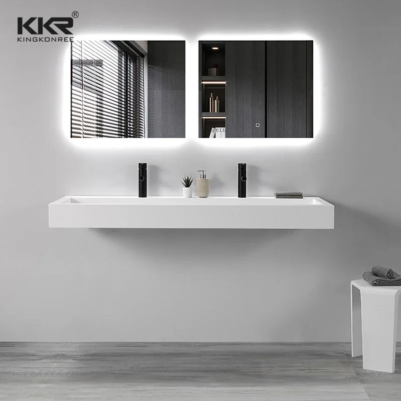 Marble Stone Basin double sink bathroom sink Artificial Stone hotel Sink double long