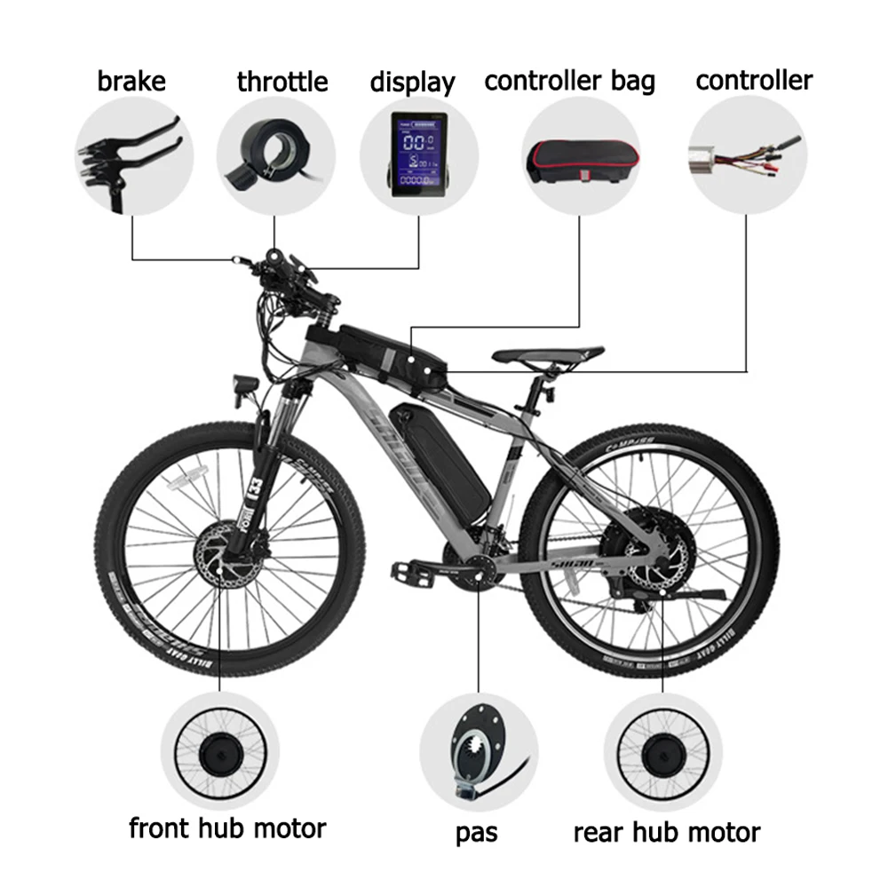 36V 48V 250w 16 20 24 26 27.5 28 29 700cc Inch Front Wheel Hub Motor Kit Mountain Bike Electric Bike Ebike Conversion Kit