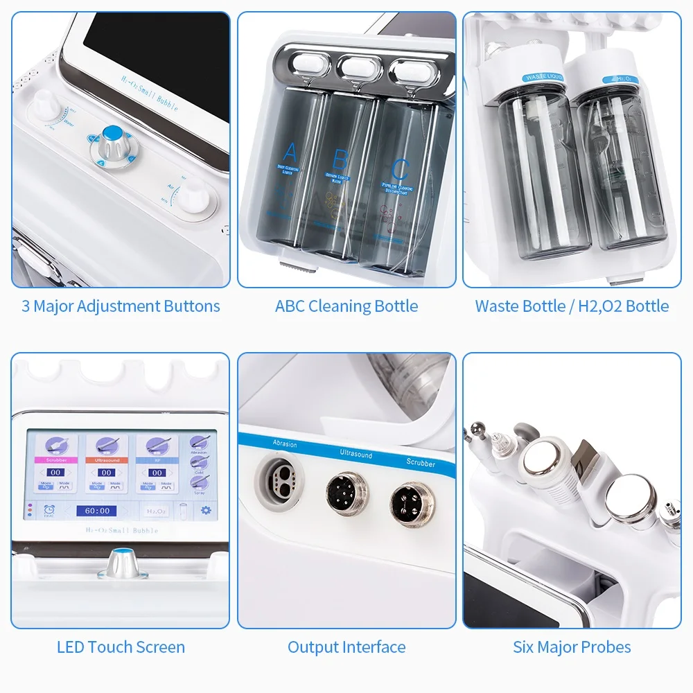 Hydrogen Oxygen Facial Machine for Beauty SPA 7 in 1 Multifunctional Vacuum Face Cleansing Machine