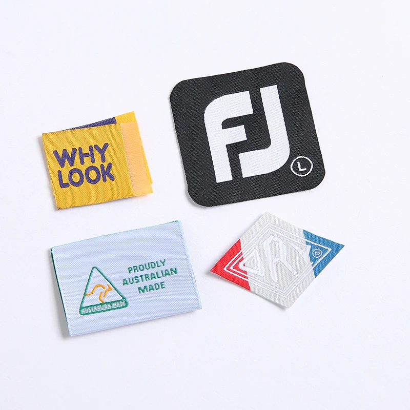 Custom wholesale private neck label tags Fashion Design Luxury woven labels tags for t-shirt