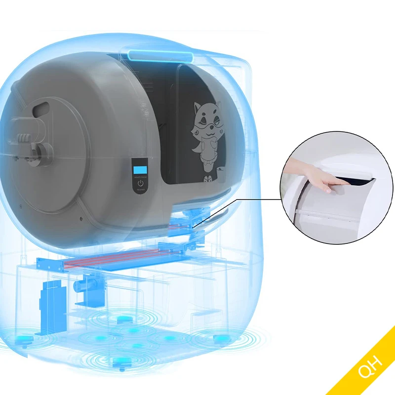Wholesale White Plastic Smart Cat Toilet Fully Enclosed Automatic Cat Litter Box