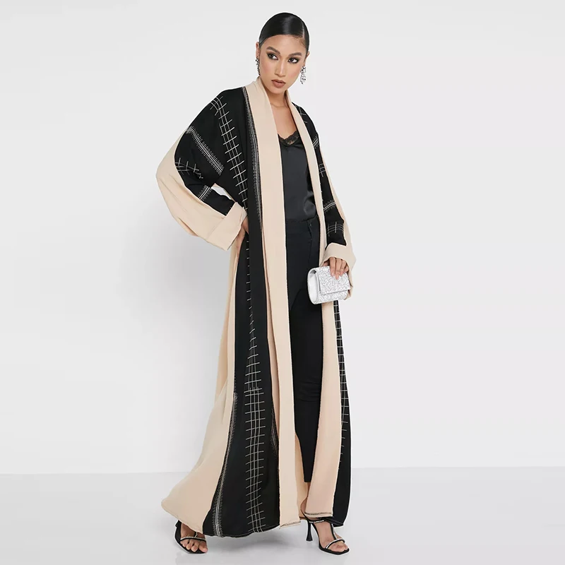 Hijab Ropa Islamica Fashion Trendy Elegant Kimono Embroider Long Sleeve Turkish Robe Dress Clothing Abaya Baju Muslim Jubah