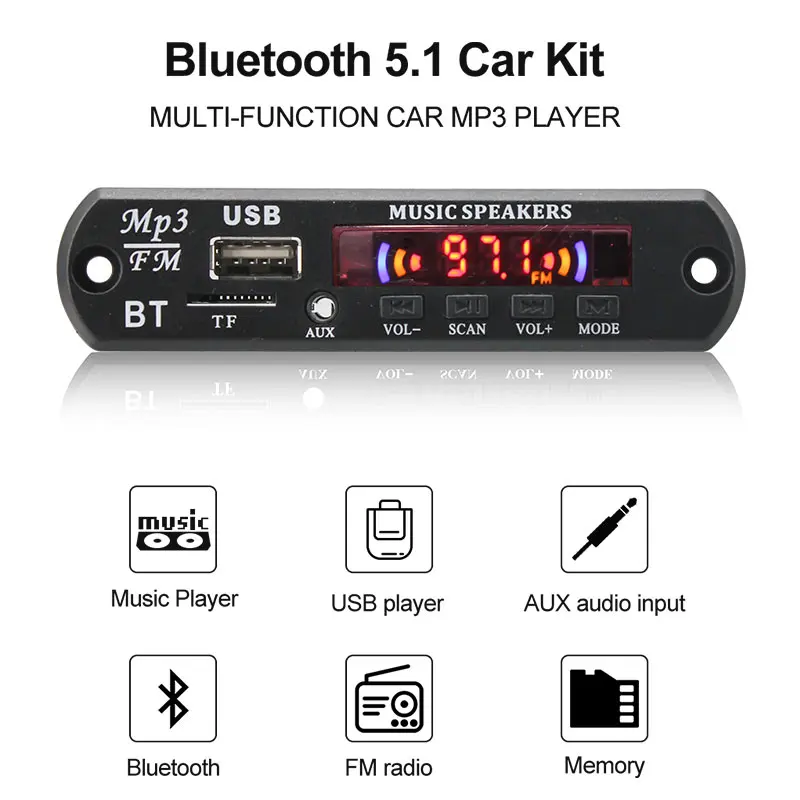 VIRE караоке запись Bluetooth декодер плата MP3-плеер монтажная плата аудио модуль