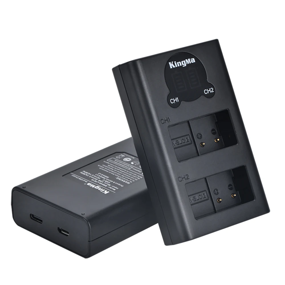 KingMa Smart Usb LCD Display Dual Channel Charger For Panasonic DMW-BLC12 Battery And G85 G6 G7 Camera