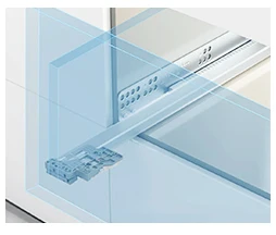 modern industrial style black wood grain floor to celling smart kitchen cabinet with handles