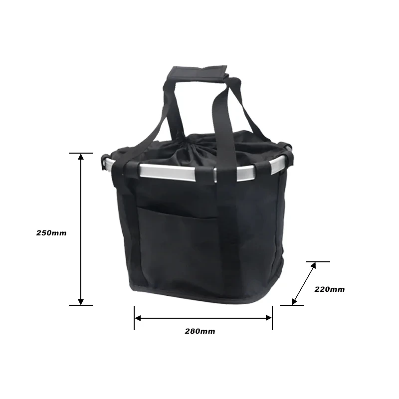 RIDERACE Bicycle Front Basket Carrying Holder Mountain Bike Top Tube Frame Front Carrier Bag Aluminum Alloy Cycling Baggage Bag