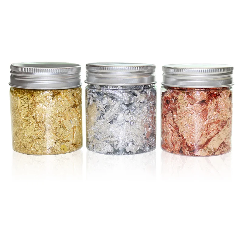 Best Price Multiple Colors Artificial Gold Leaf Resin Gold Leaf Flakes For Metal Crafts Decorations